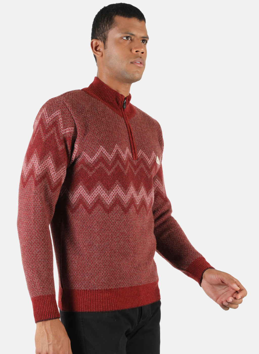 Men Red Solid Pullover