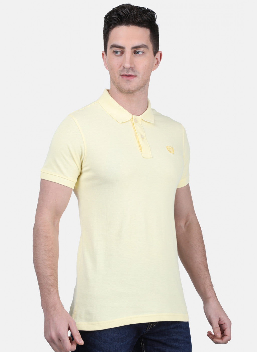 Mens Yellow Plain T-Shirt