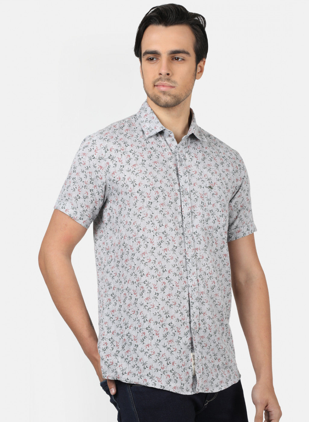 Men Grey Printed Shirts