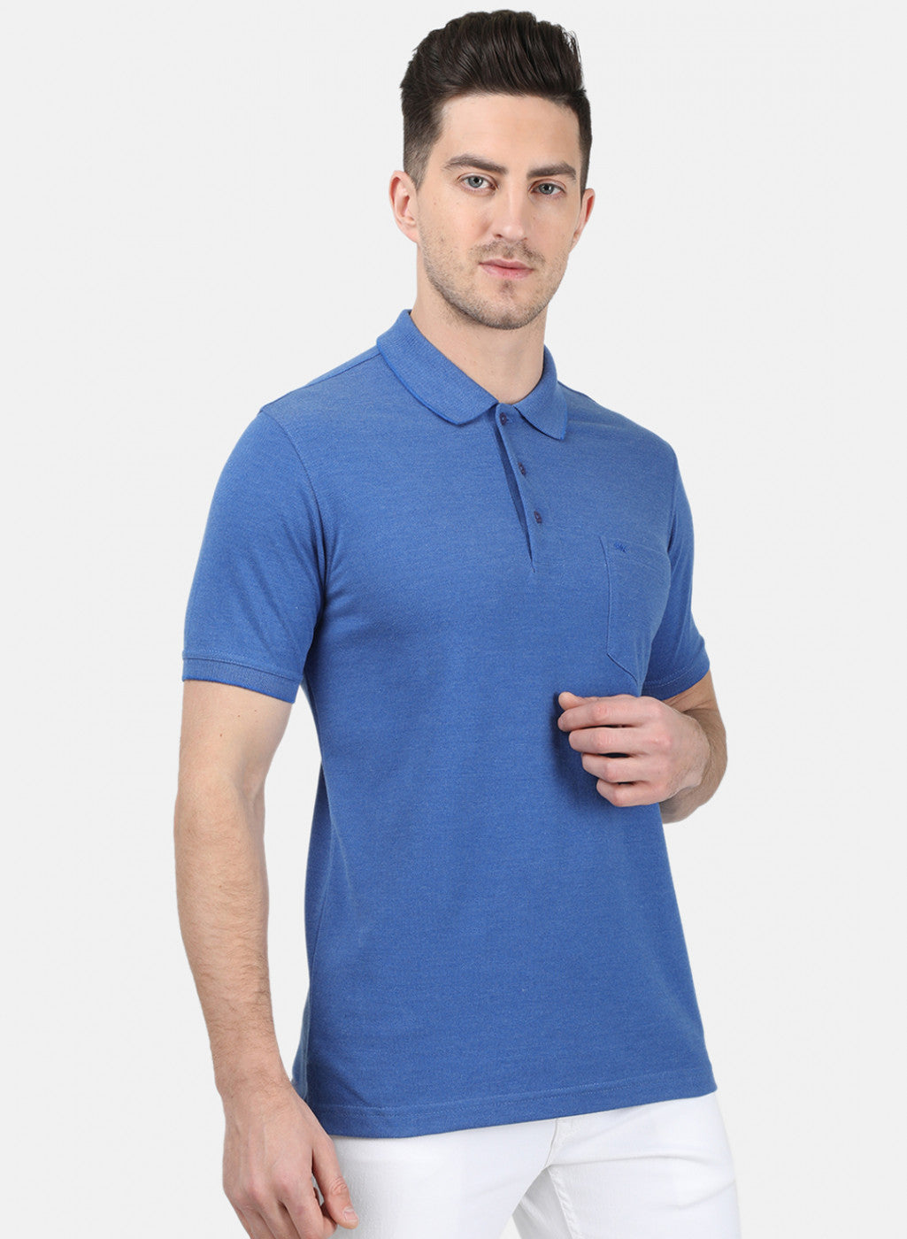 Mens Blue Plain T-Shirt