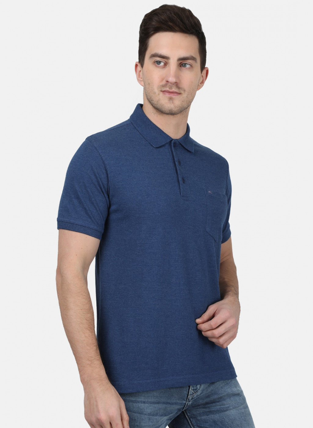 Mens Blue Plain T-Shirt