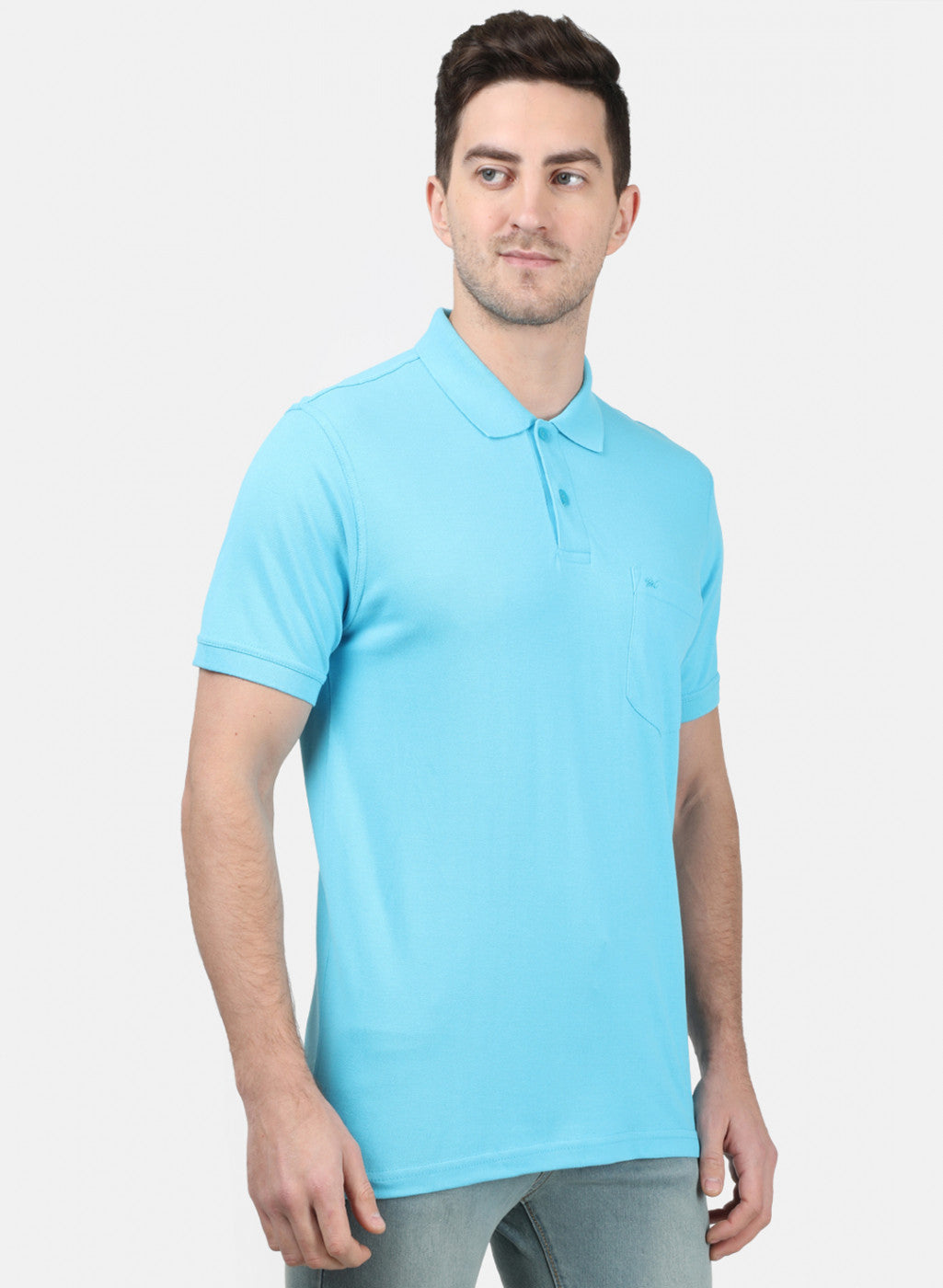 Mens Blue Plain T-Shirts