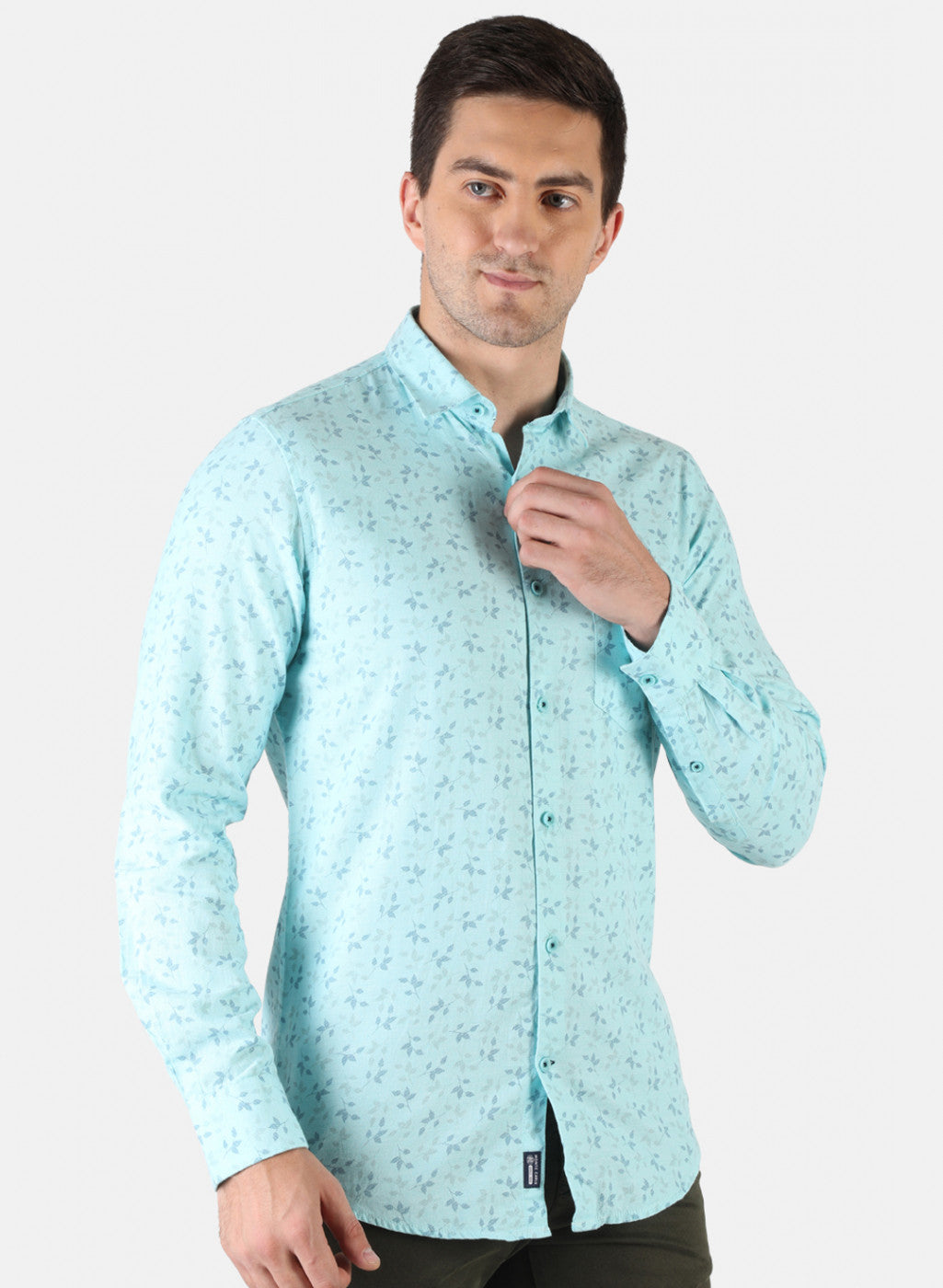 Men Green Printed Shirt