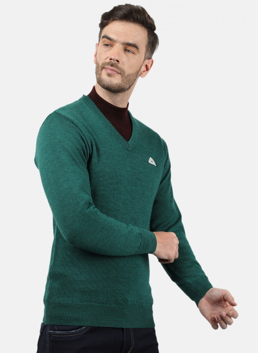 Men Green Solid Pullover