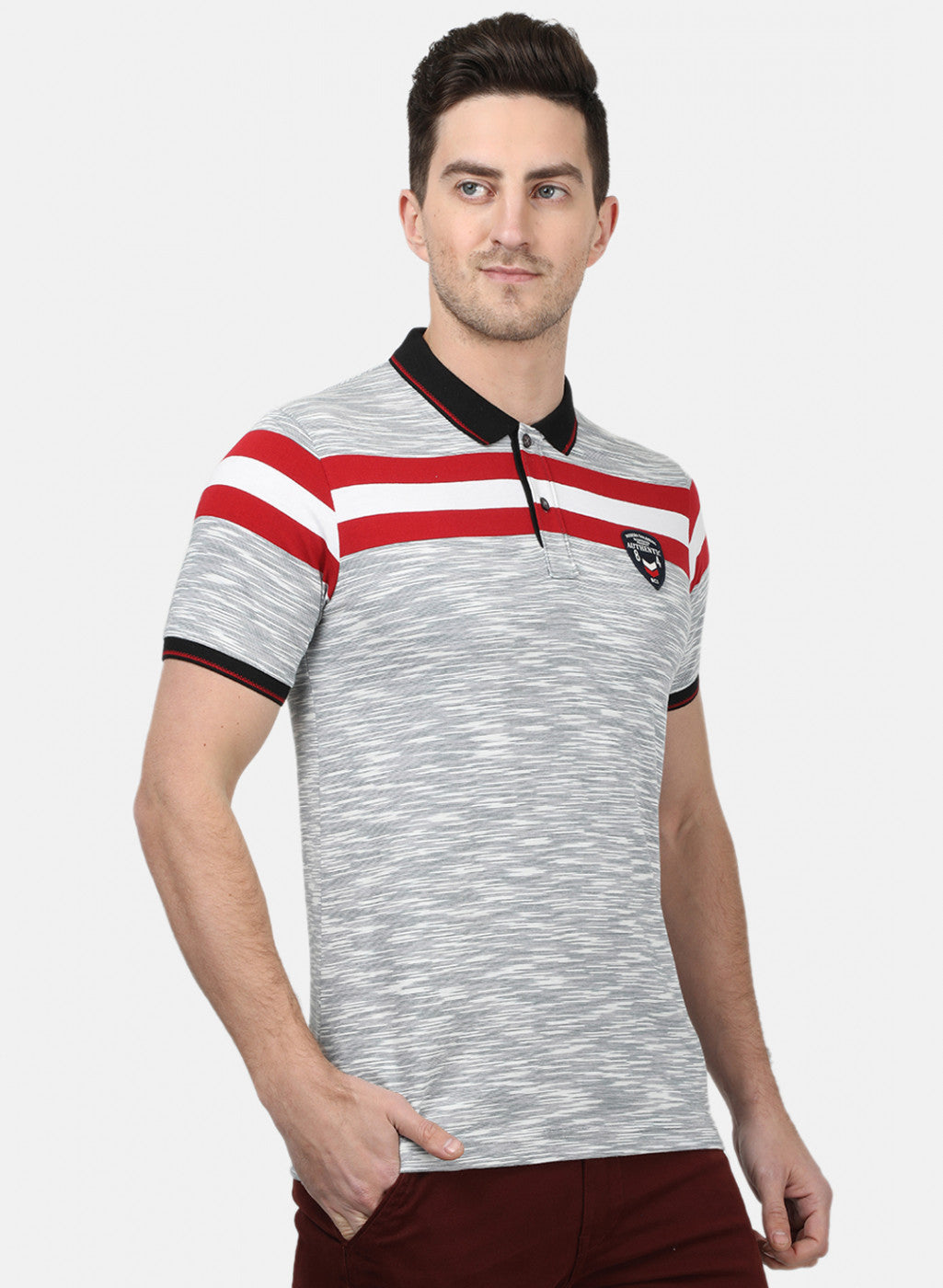 Mens Grey Stripe T-Shirts