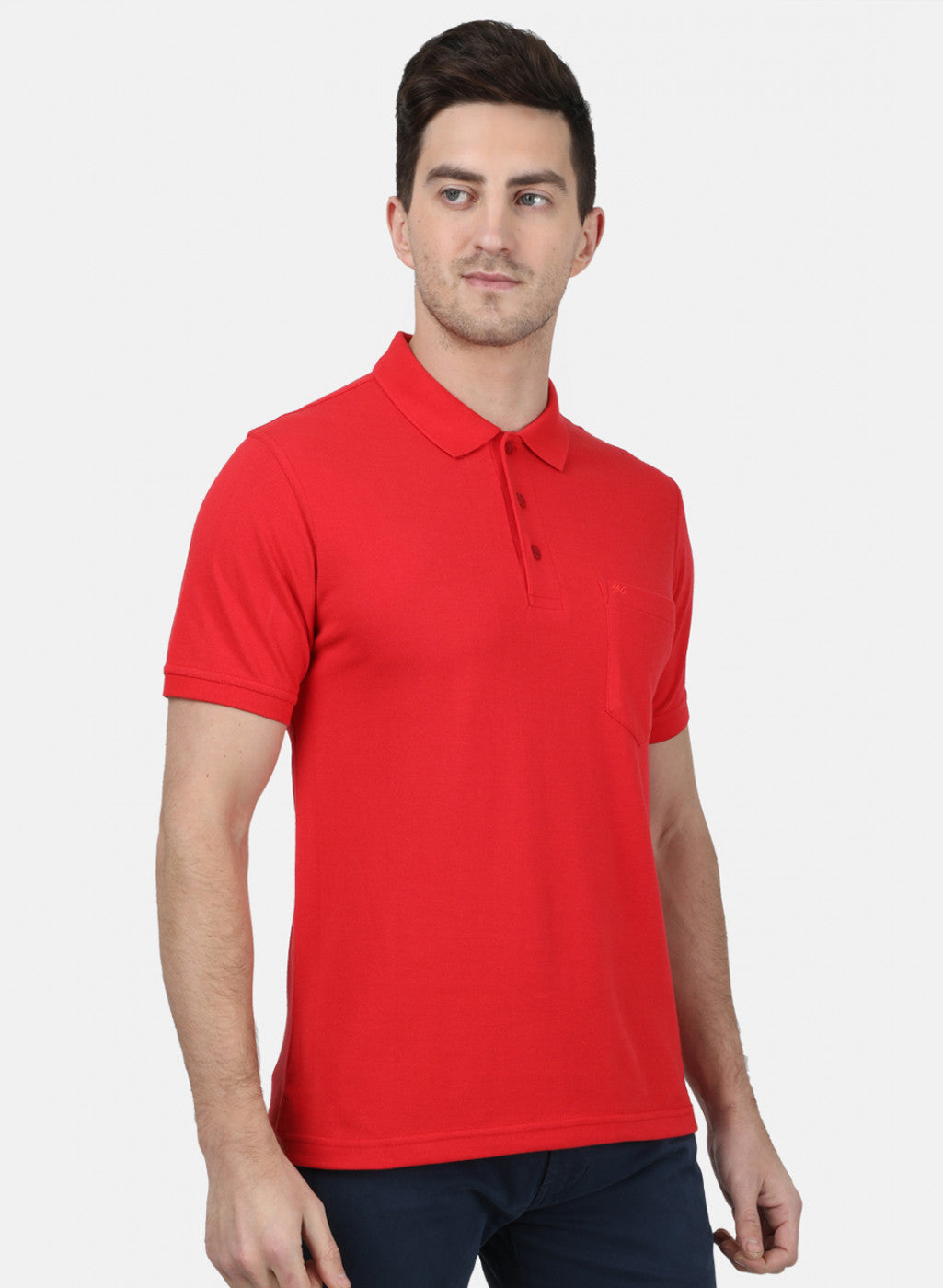 Mens Red Plain T-Shirt