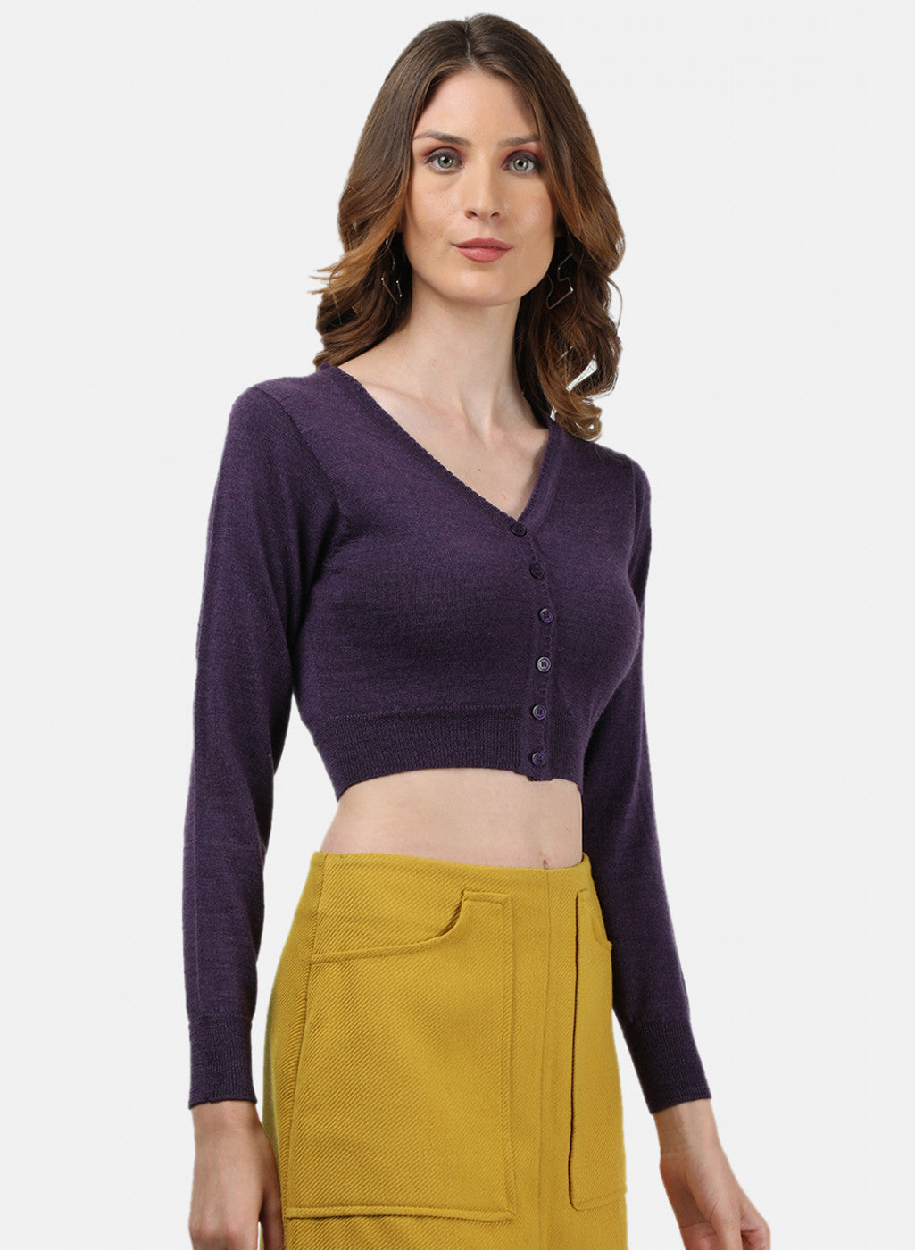 Women Purple Solid Blouse