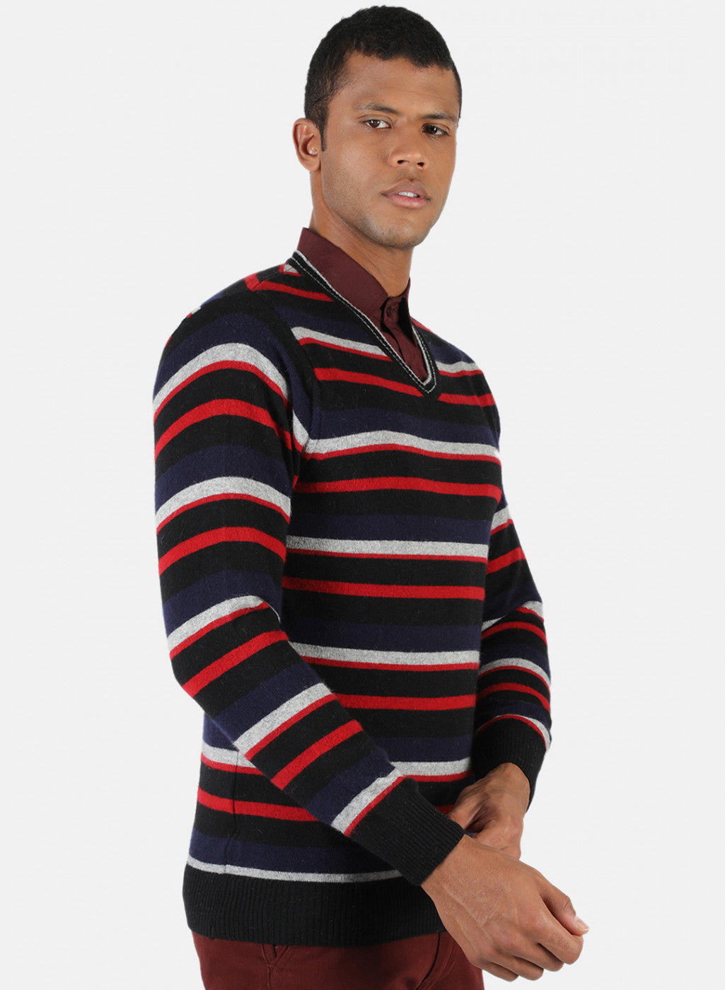 Men Multicolor Solid Pullover