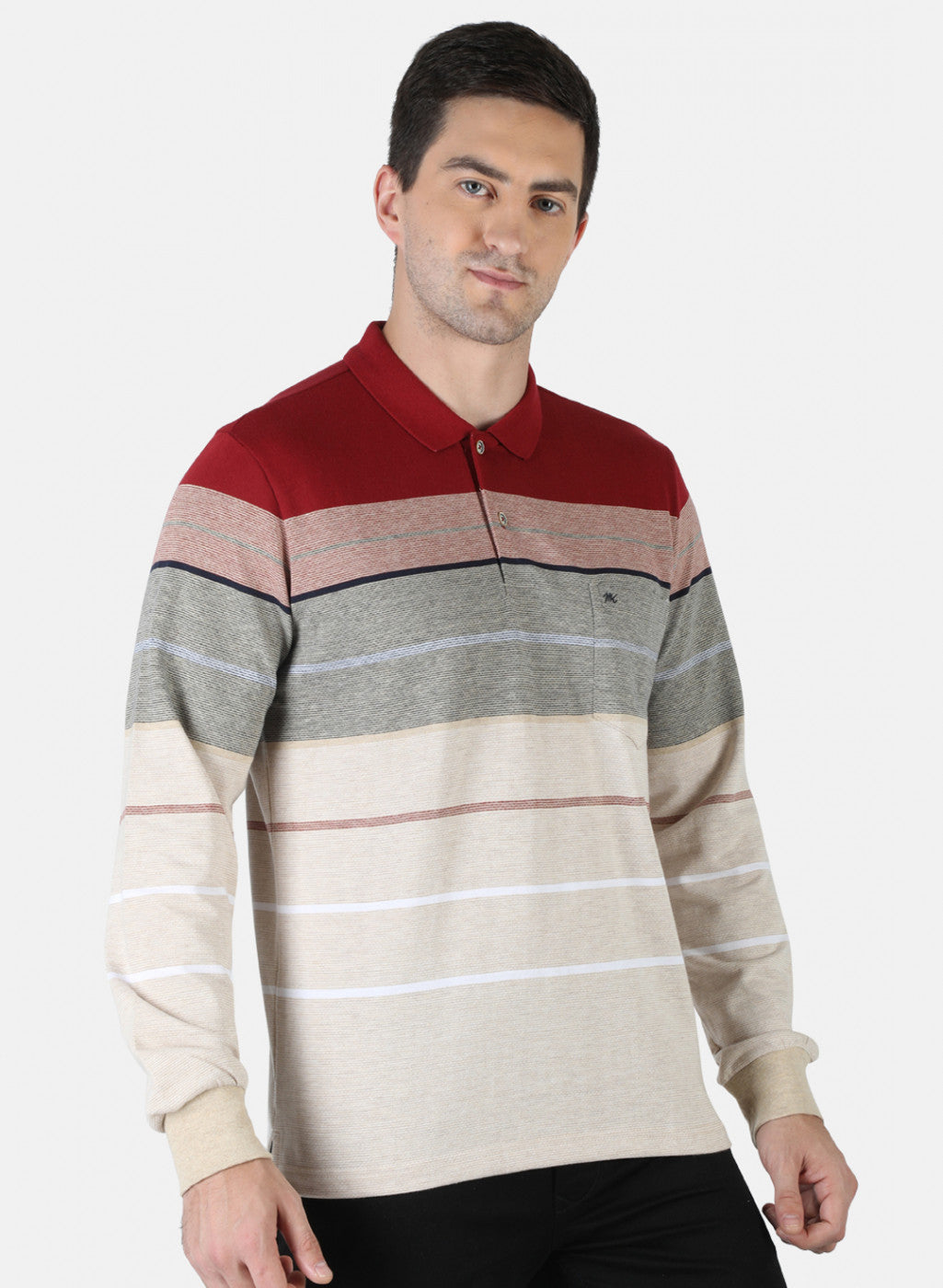 Men Maroon Stripe T-Shirt