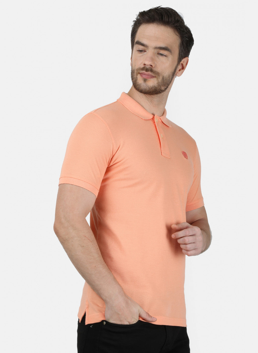 Mens Orange Plain T-Shirt