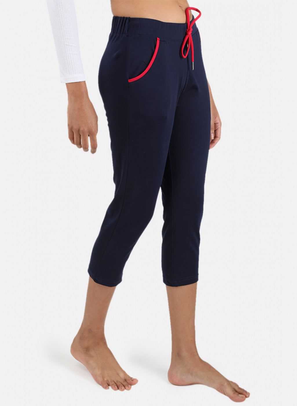 Buy Womens Blue Plain Capri Online in India - Monte Carlo