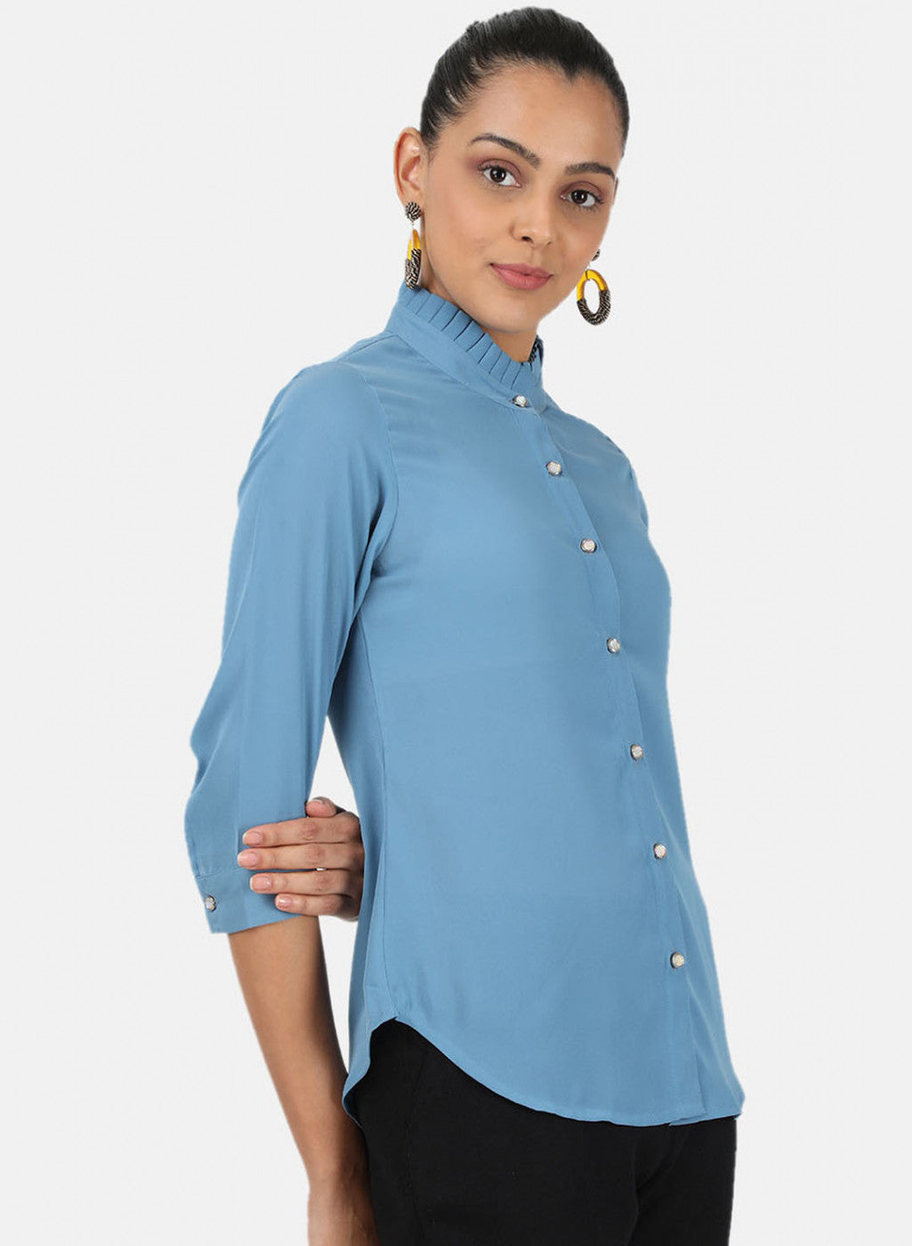 Womens Blue Plain Top