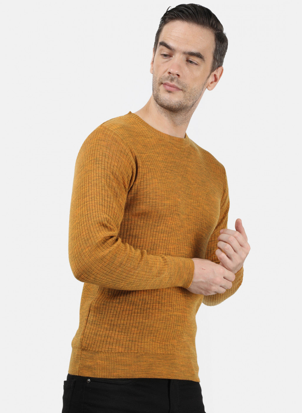 Men Yellow Solid Pullover