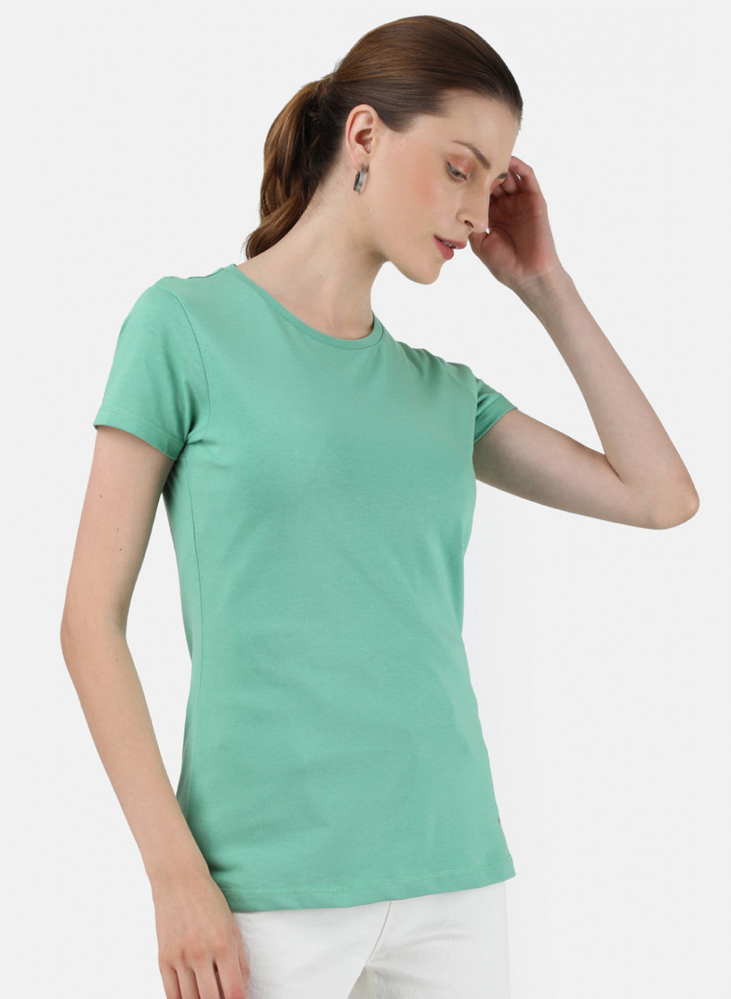 Womens Green & Pink Plain Top 2Pc Set