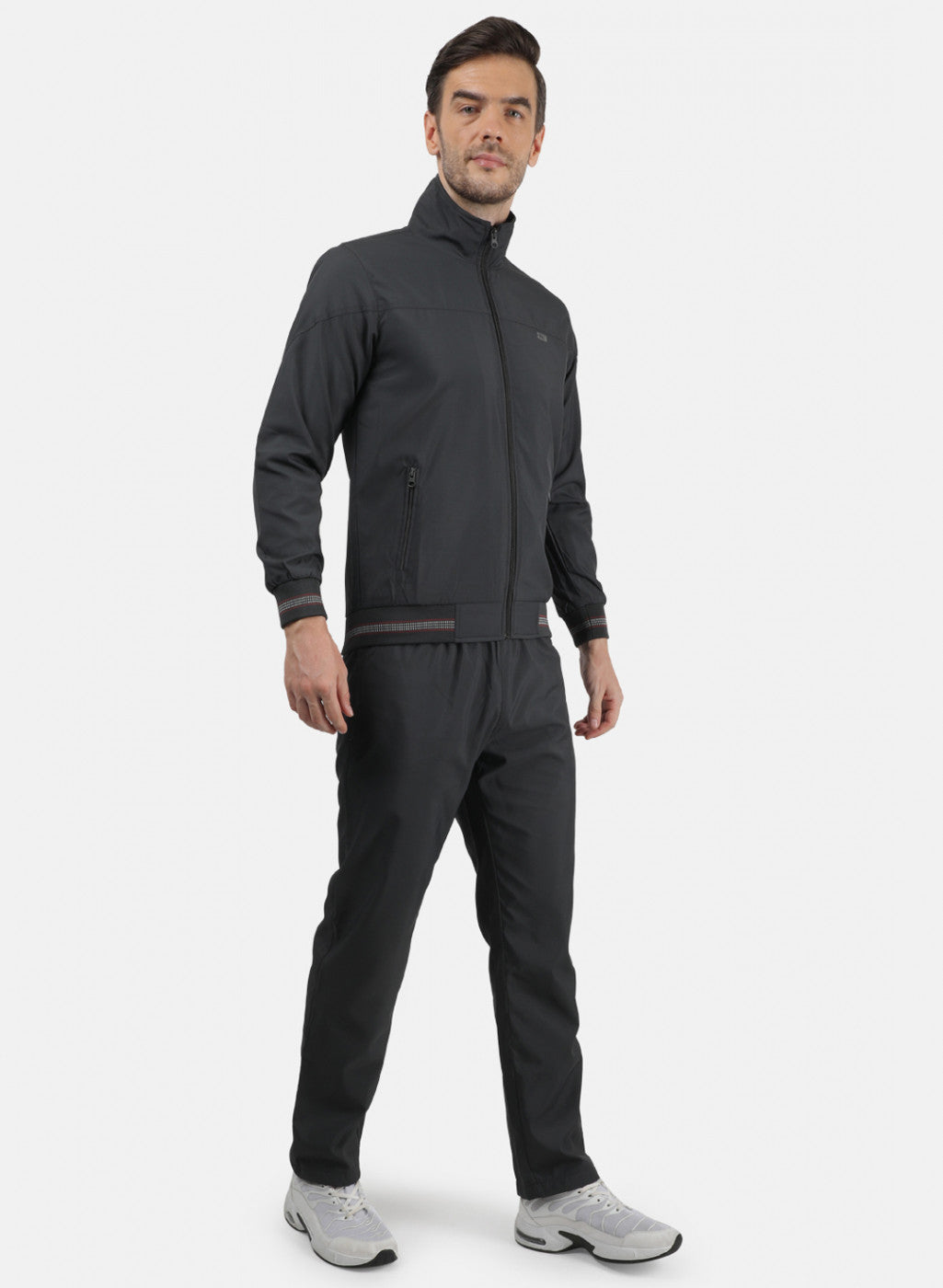 Men Grey Plain Tracksuit