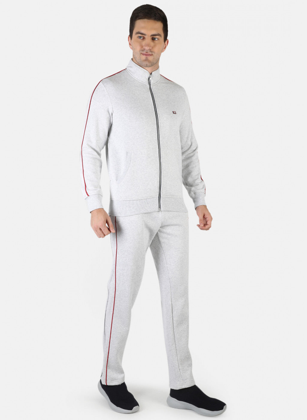 Men Grey Plain Tracksuit