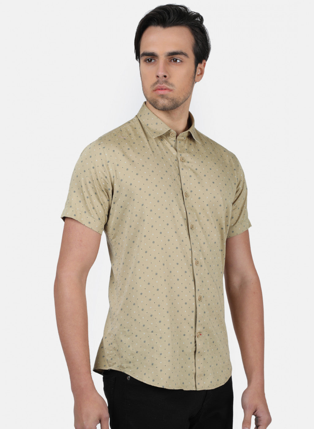 Men Olive Printed Shirts