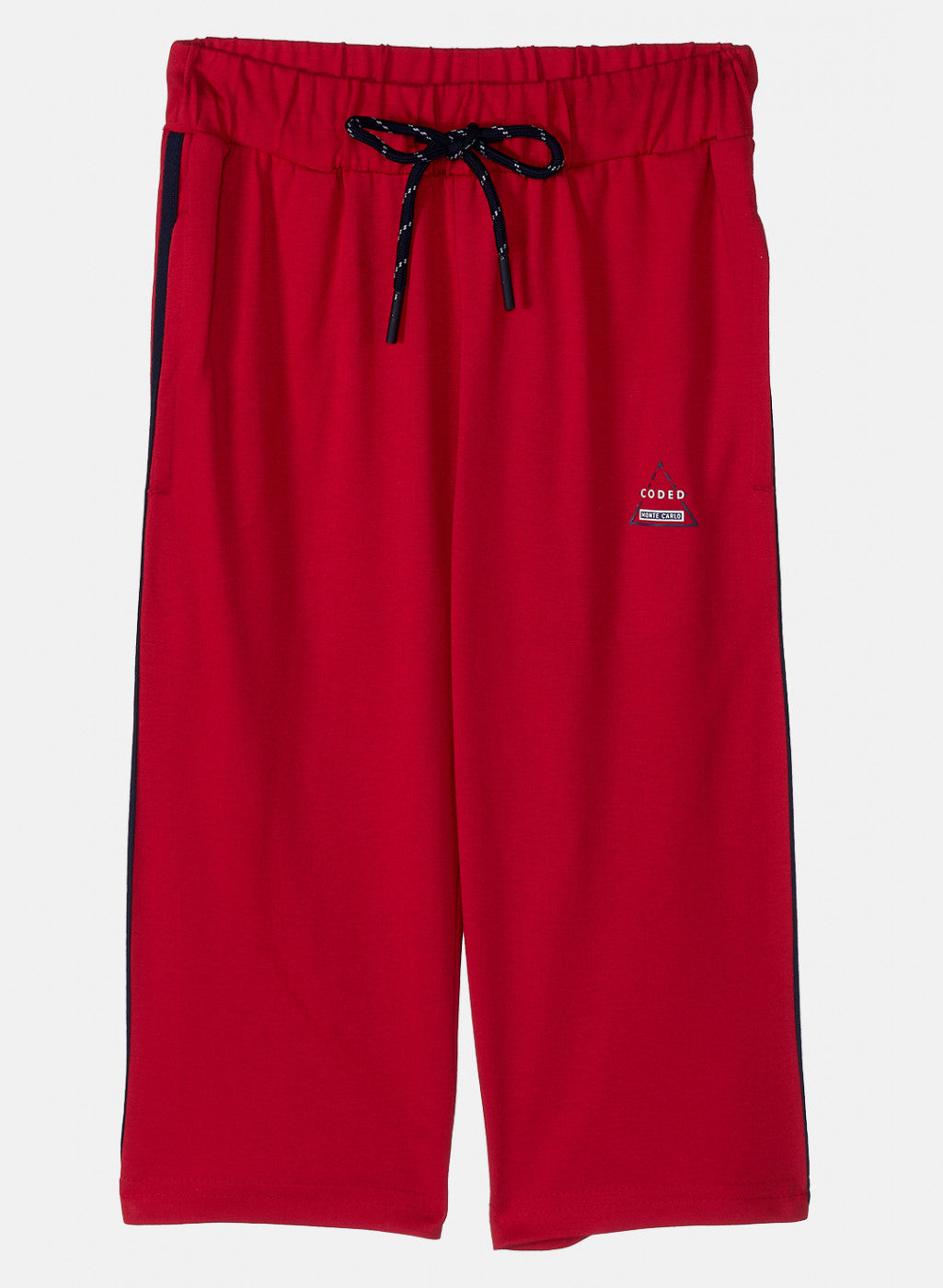 Boys Red Plain Capri