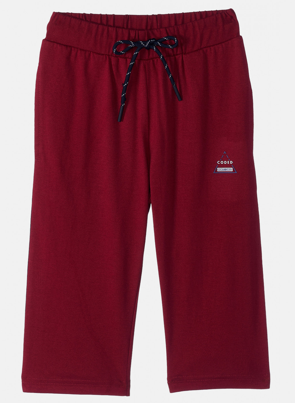 Boys Maroon Plain Capri