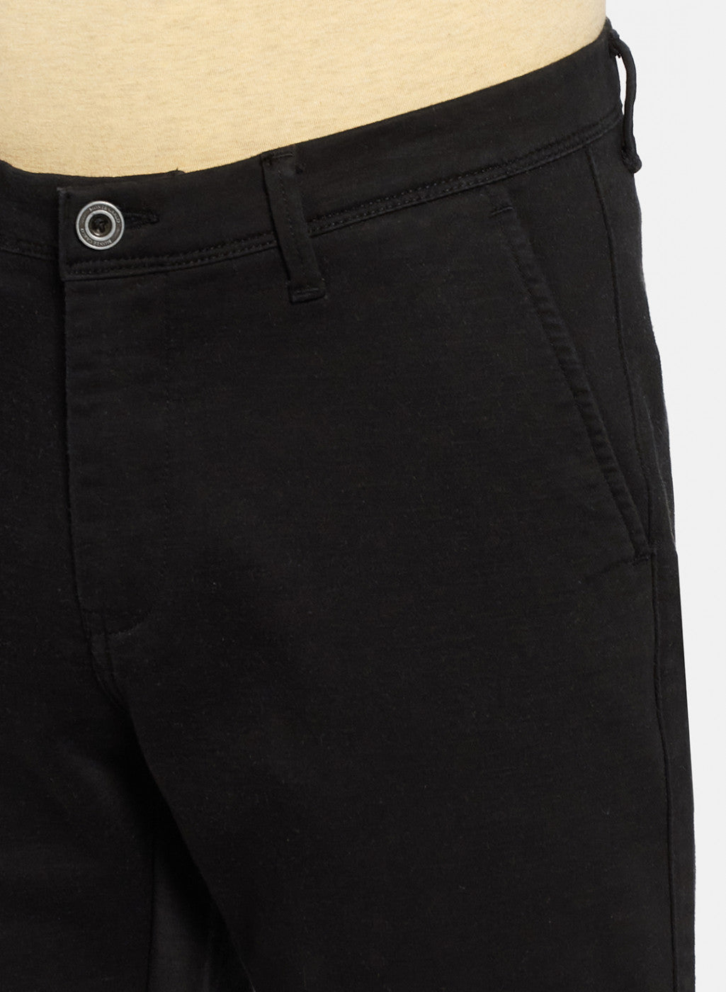 Mens Black Self Trouser