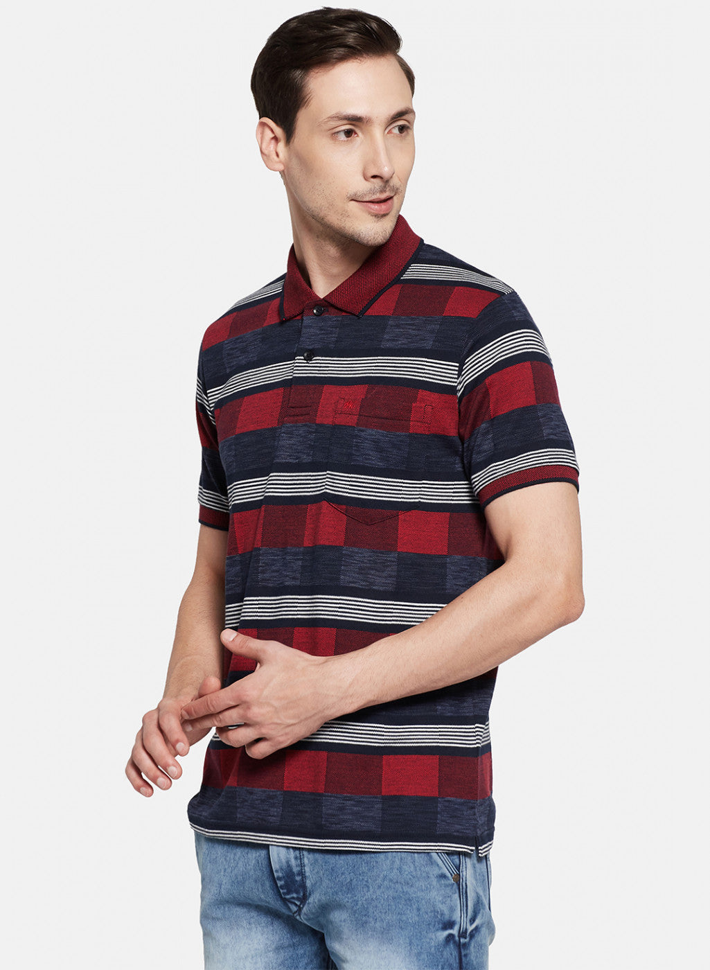 Mens Maroon Stripe T-Shirt