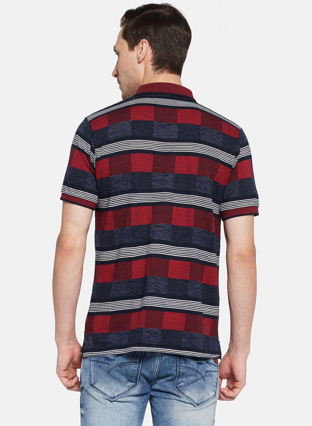 Mens Maroon Stripe T-Shirt