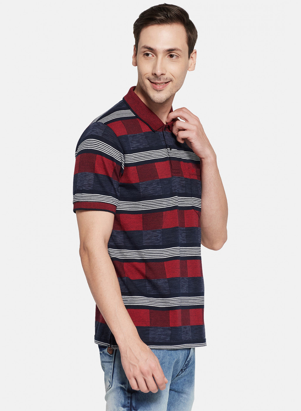 Mens Maroon Stripe T-Shirt