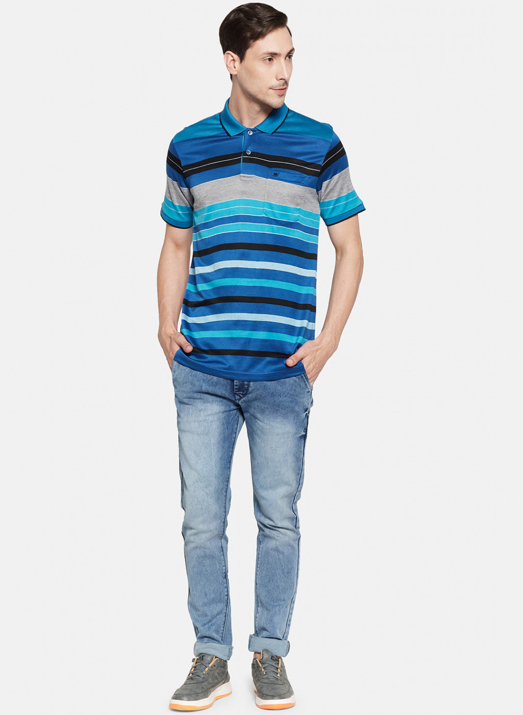 Mens Blue Stripe T-Shirt