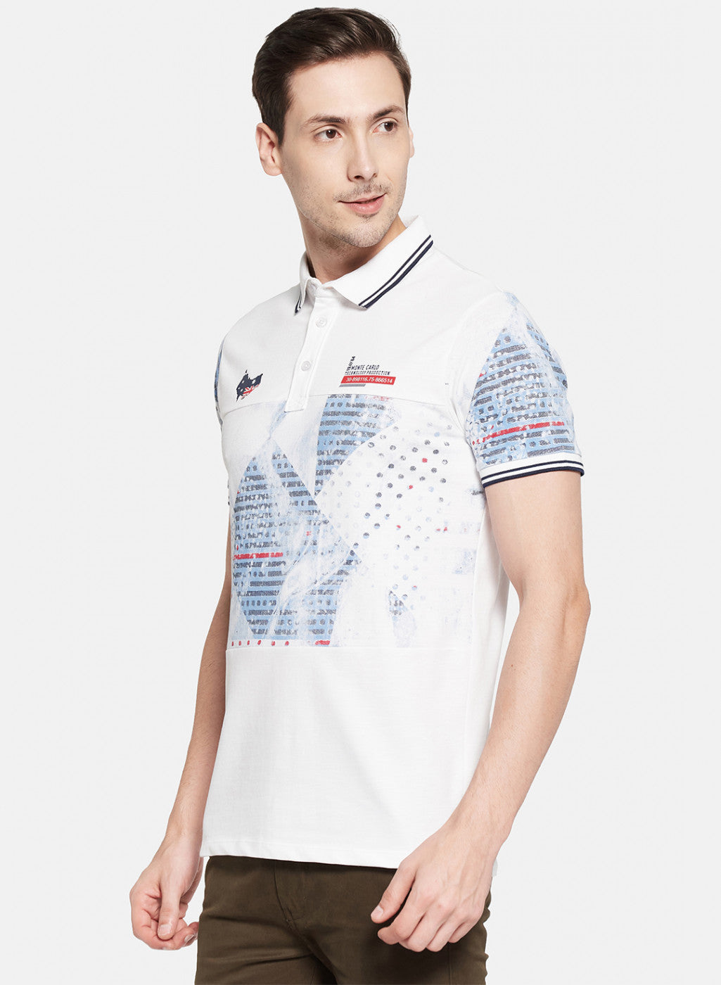 Mens White Printed T-Shirt