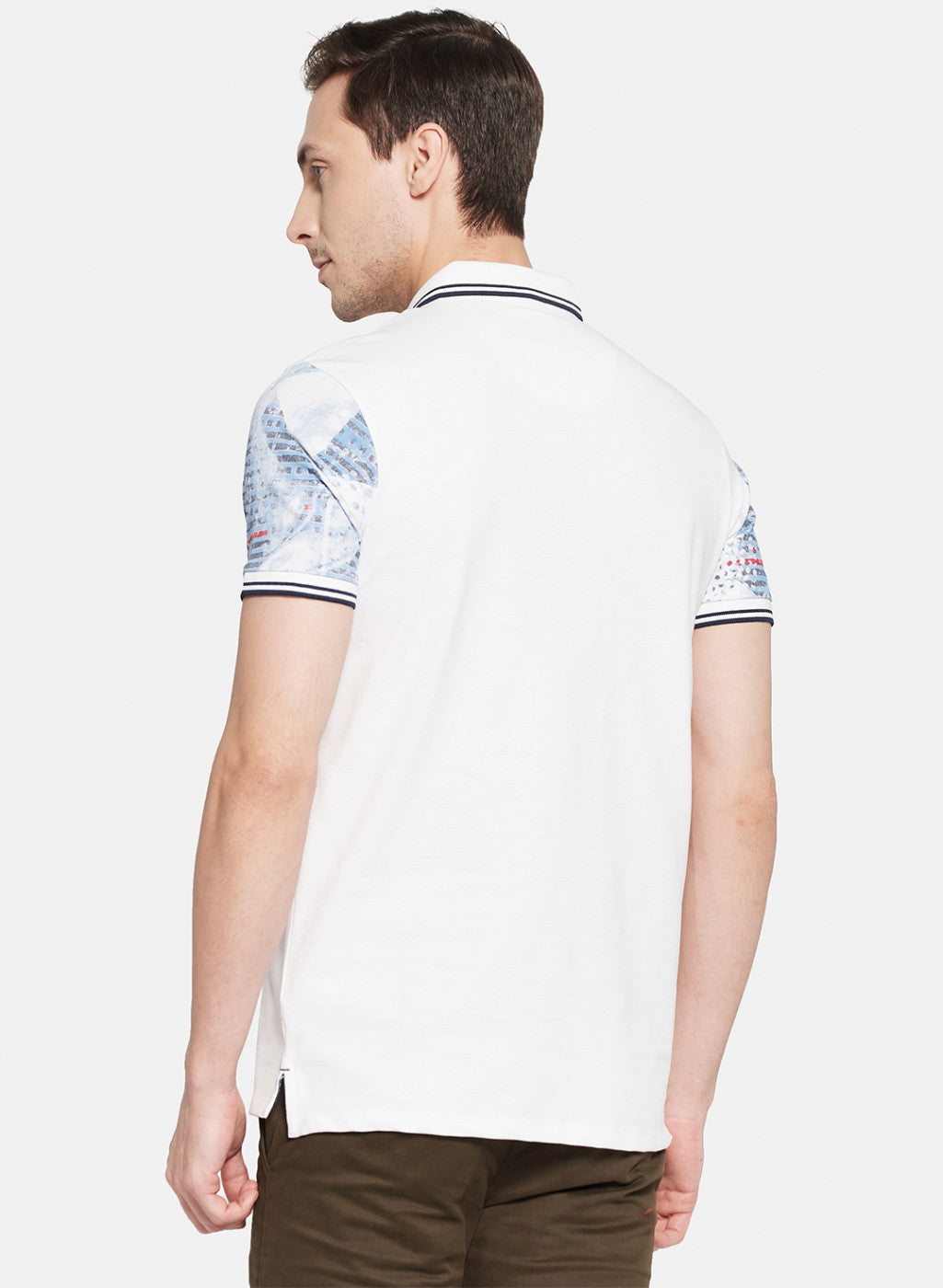 Mens White Printed T-Shirt