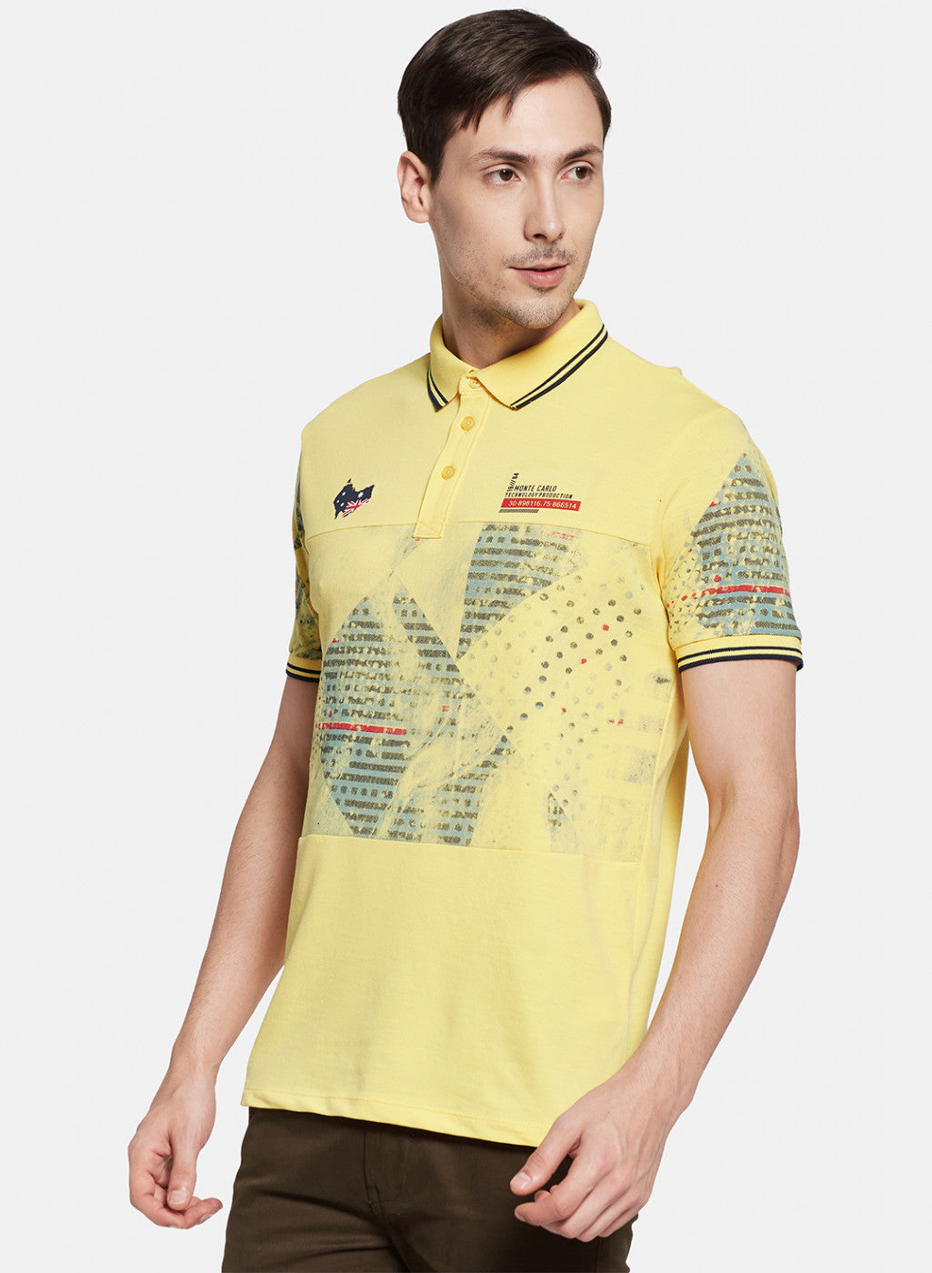 Mens Yellow Printed T-Shirt