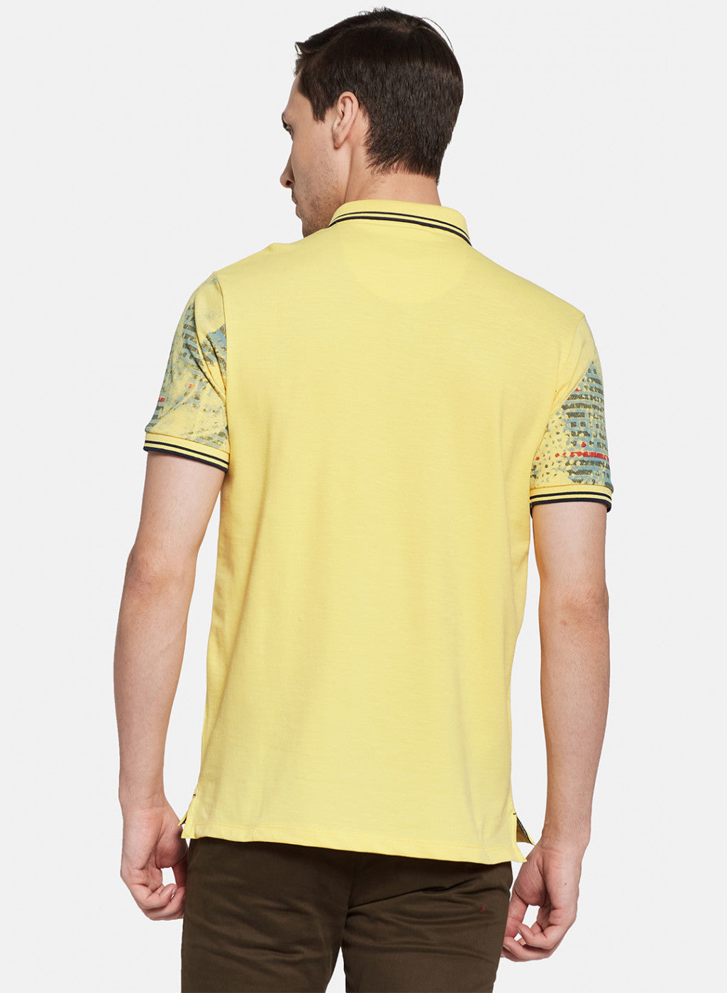 Mens Yellow Printed T-Shirt