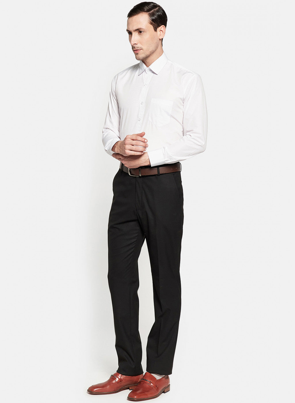 Mens Black Plain Trouser