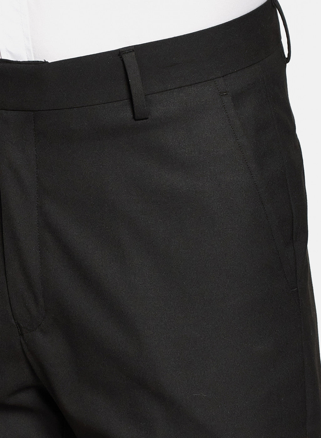 Mens Black Plain Trouser