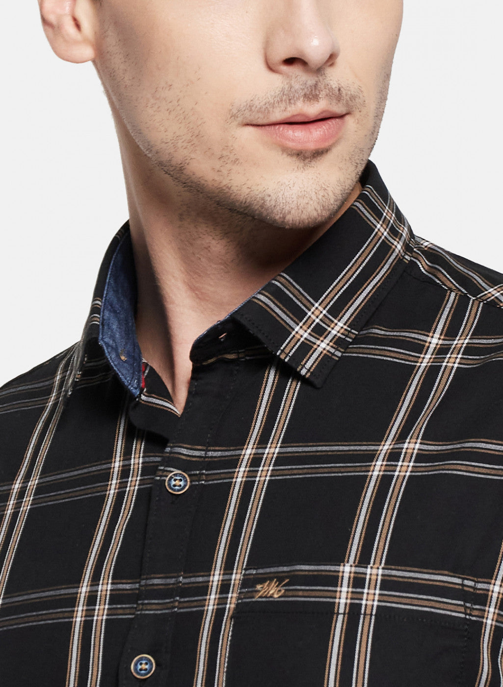 Mens Black Check Shirt