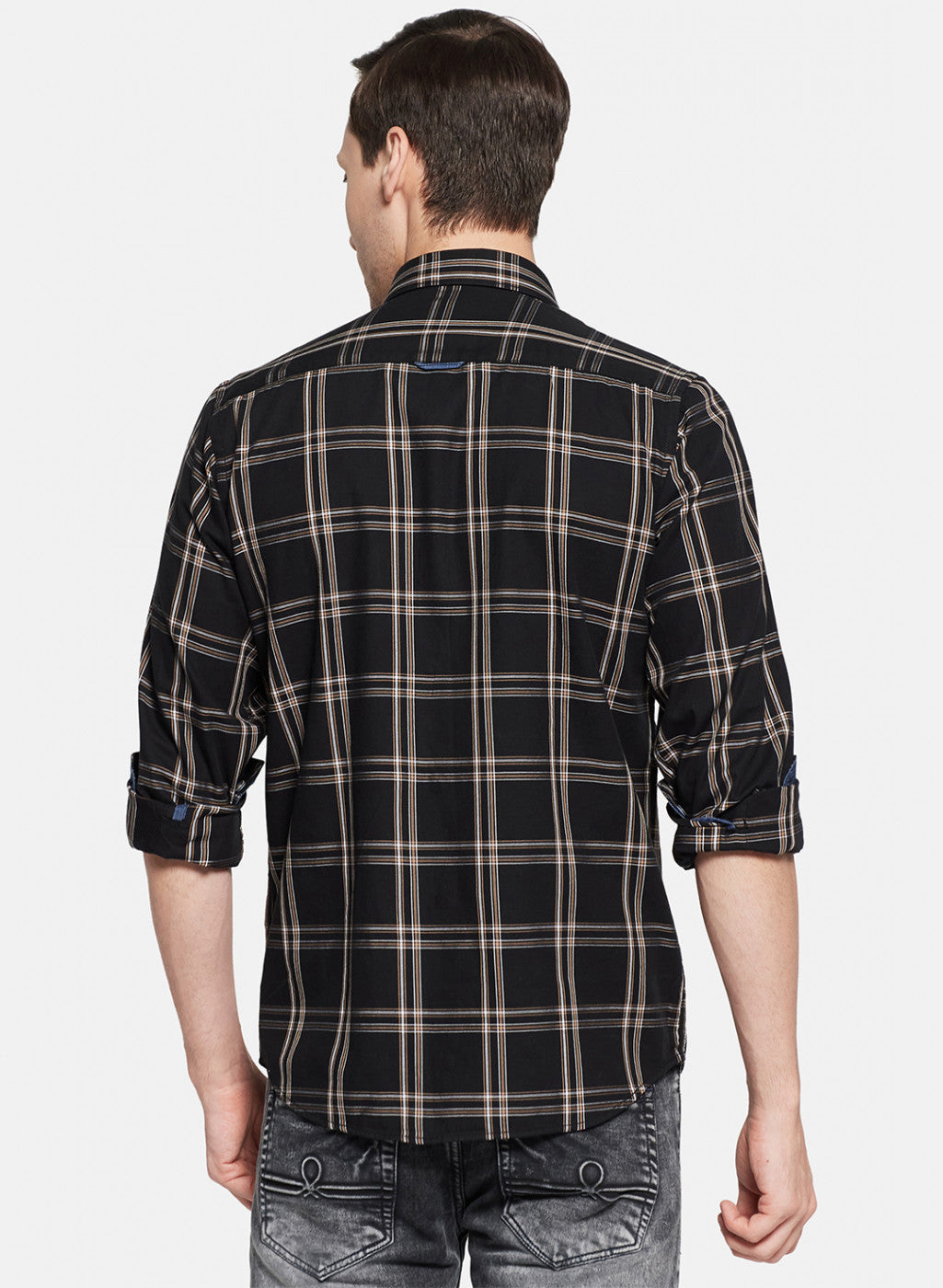 Mens Black Check Shirt