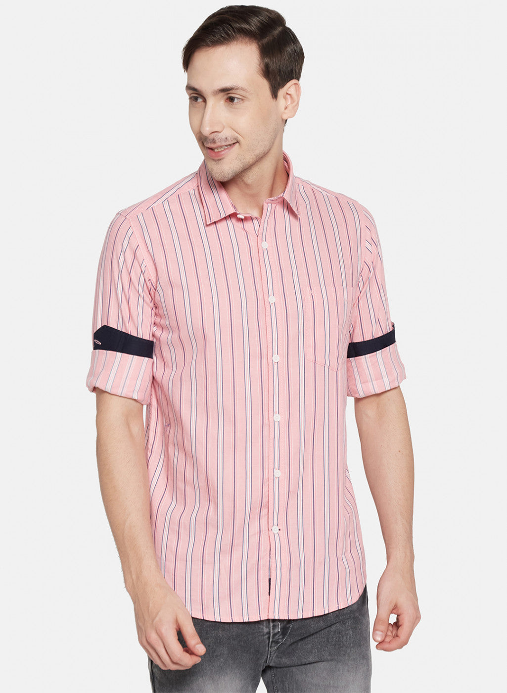 Mens Pink Stripe Shirt