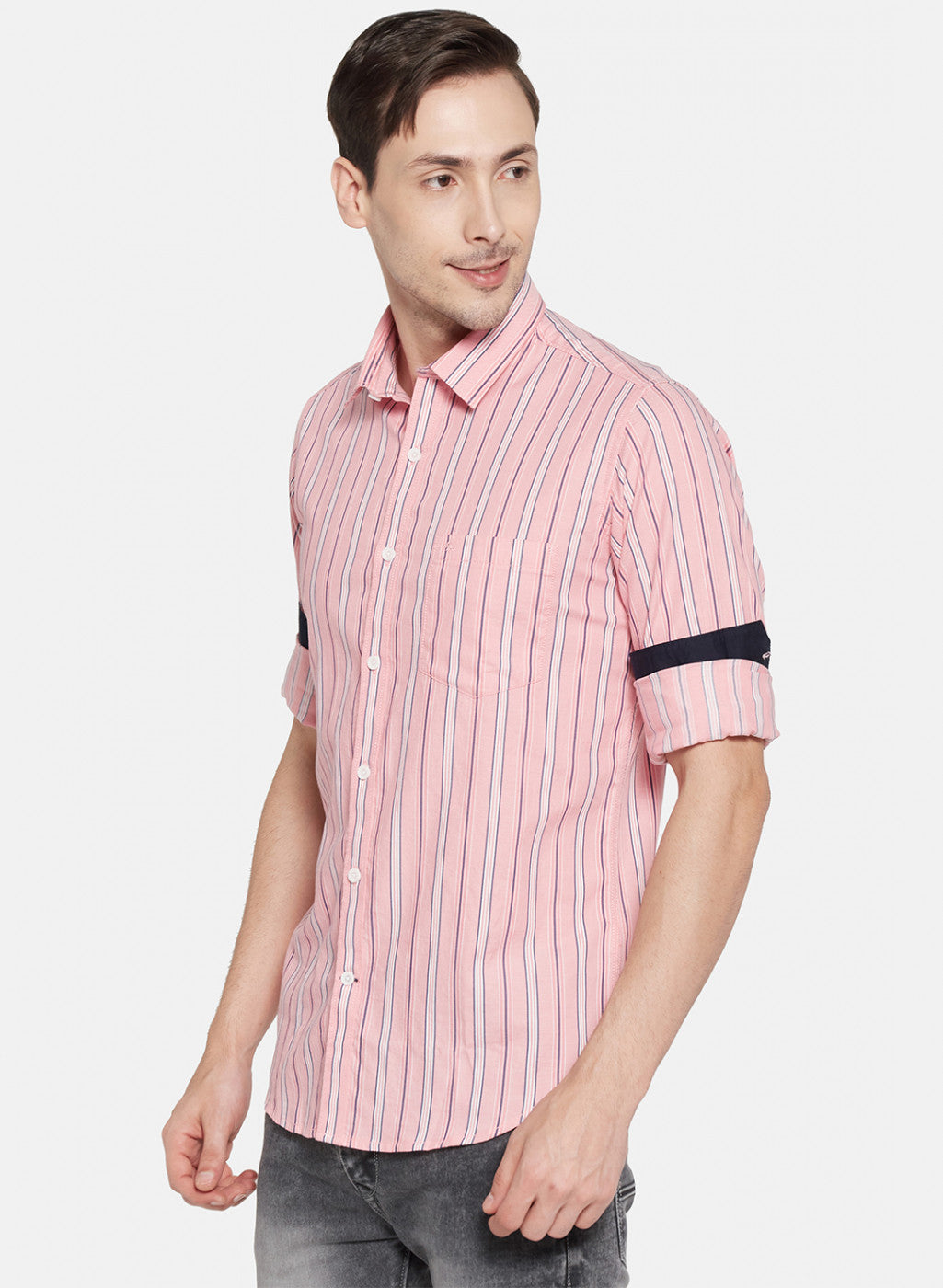 Mens Pink Stripe Shirt