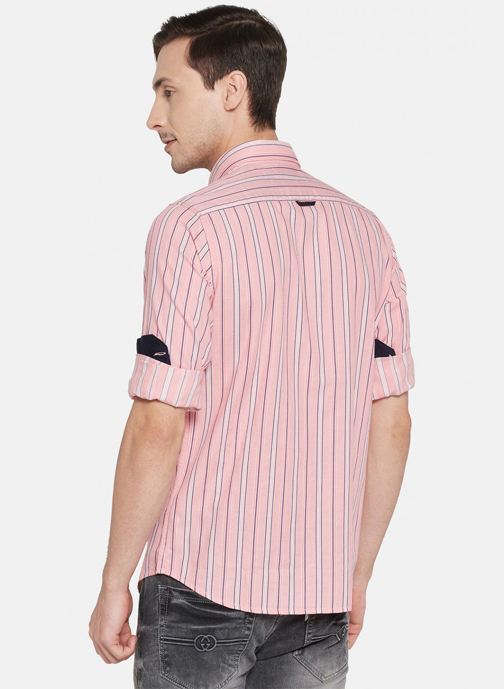 Mens Pink Stripe Shirt