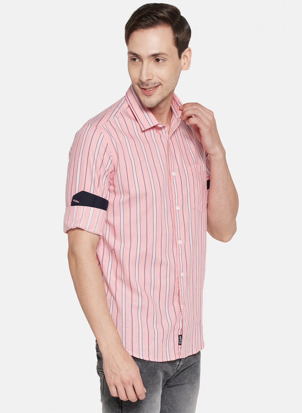 Mens Pink Stripe Shirt