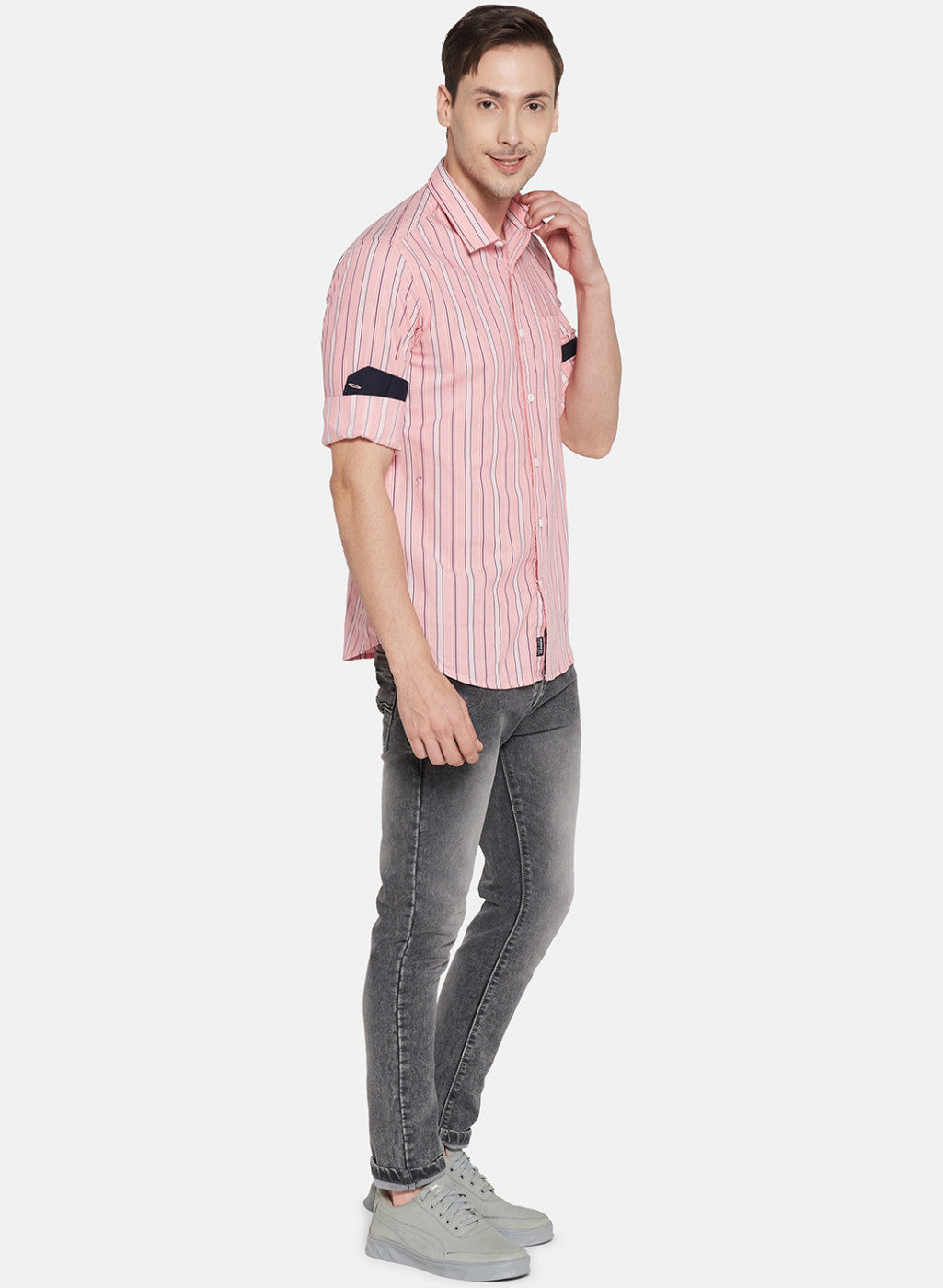 Mens Pink Stripe Shirt