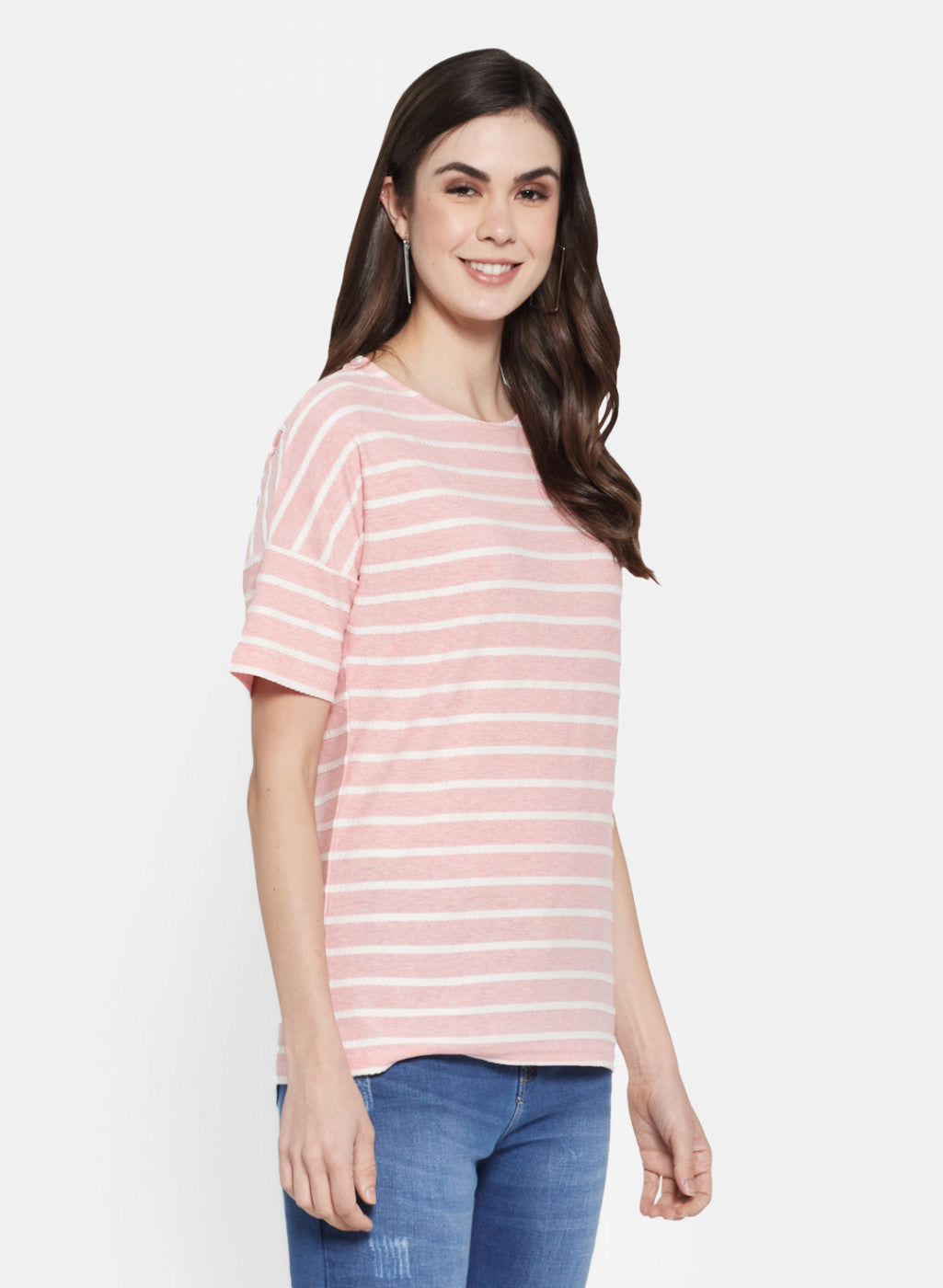 Womens Pink Jaquard Top