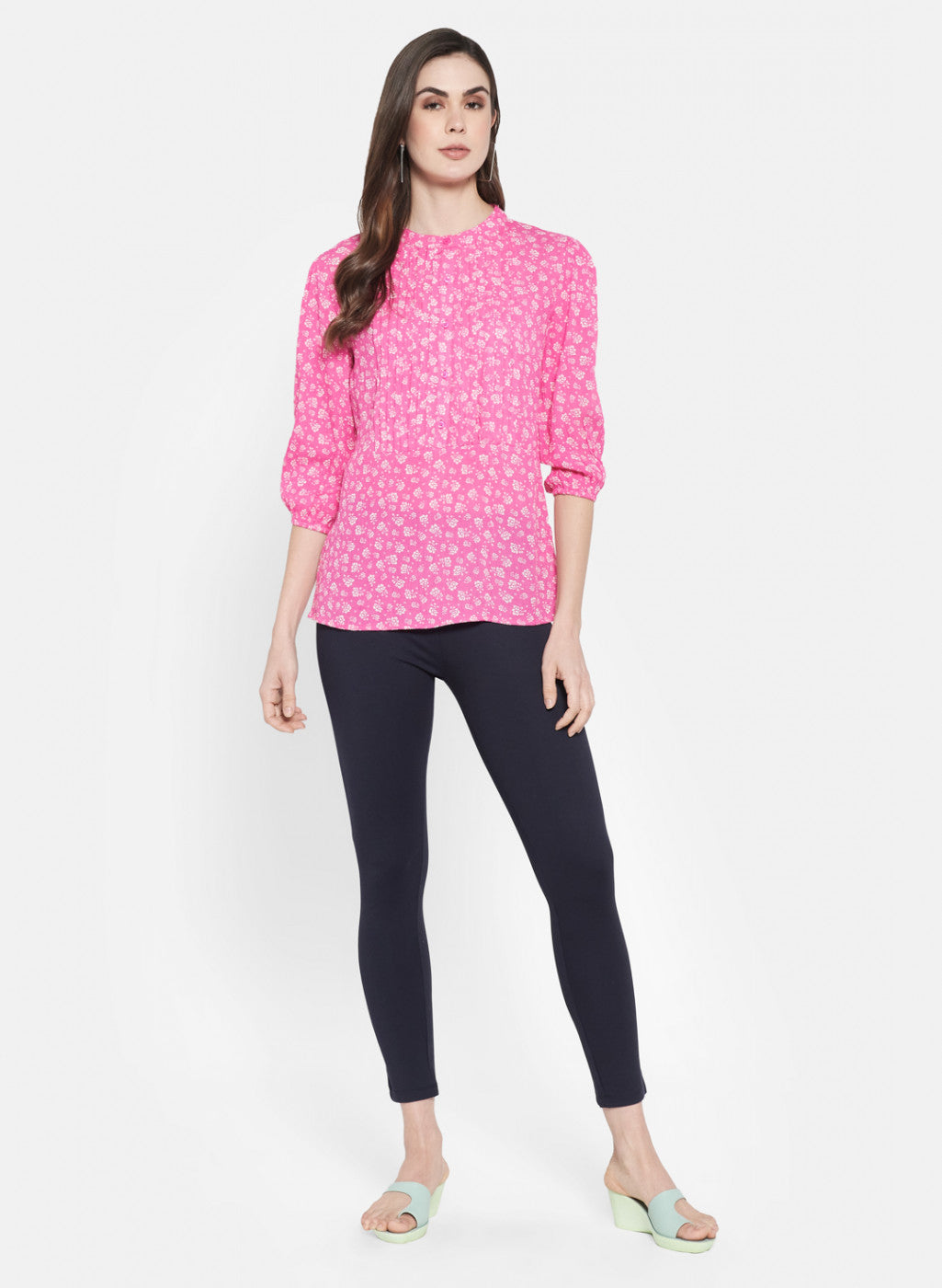 Womens Pink Printed Top