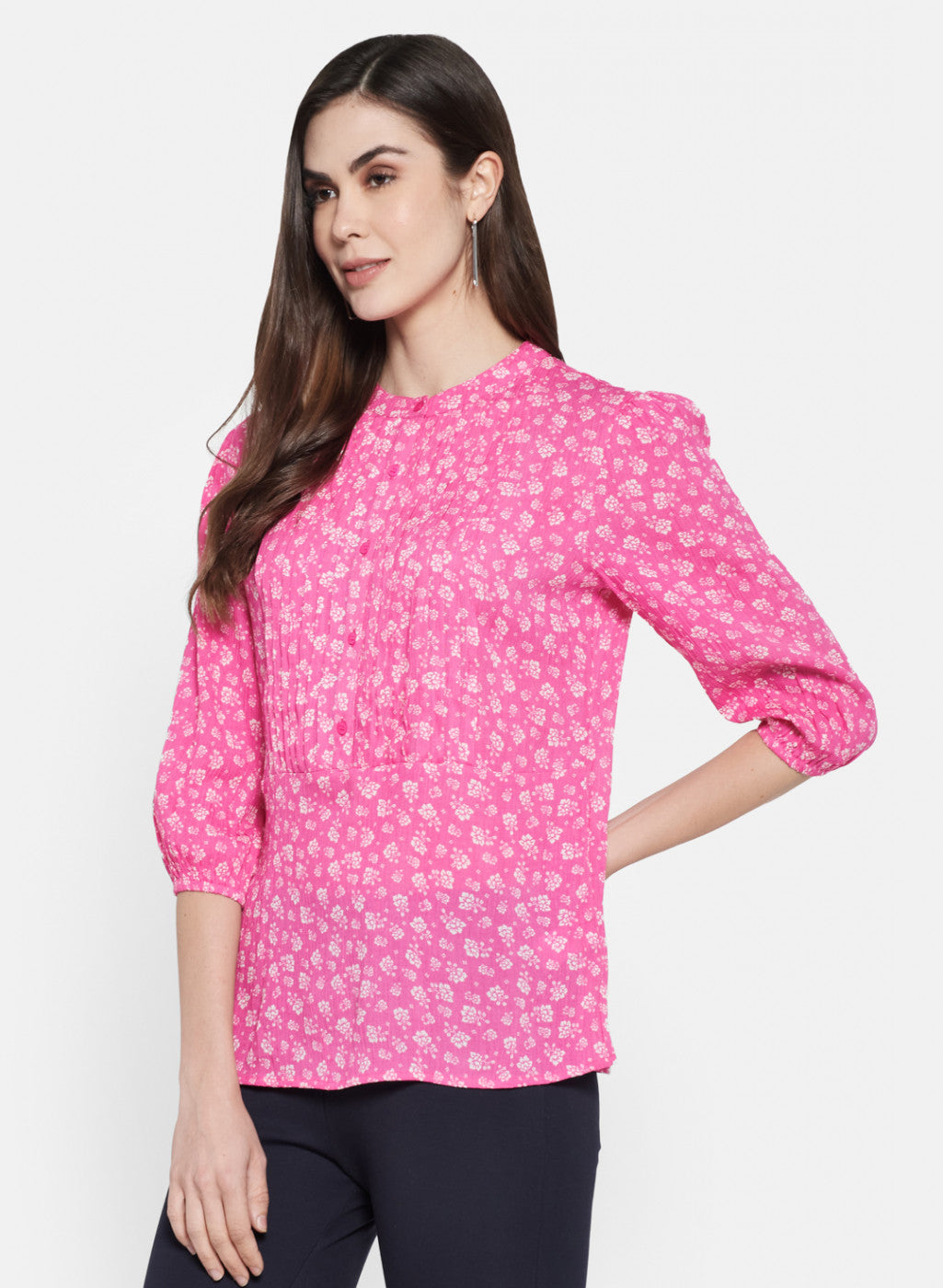 Womens Pink Printed Top