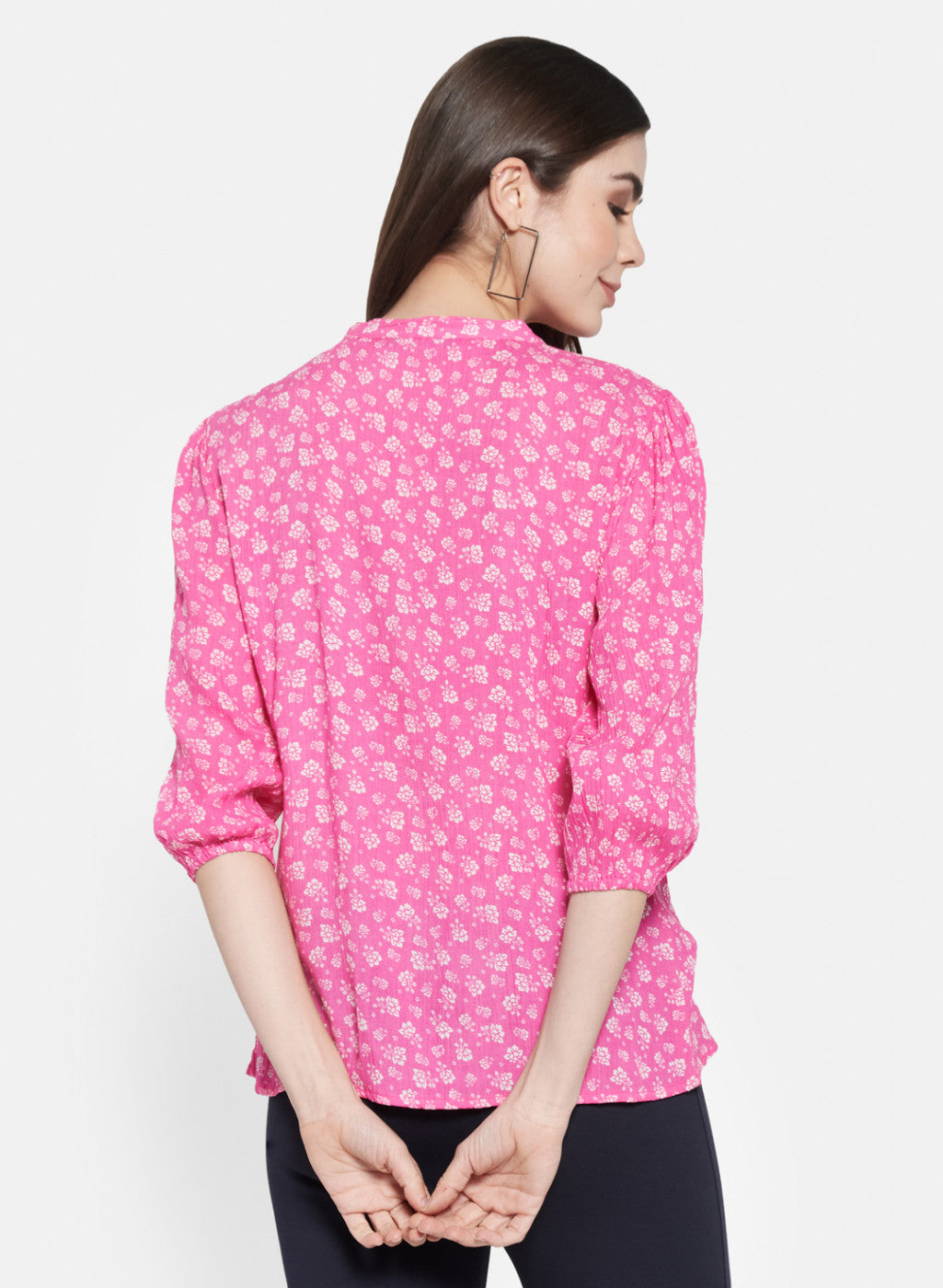 Womens Pink Printed Top