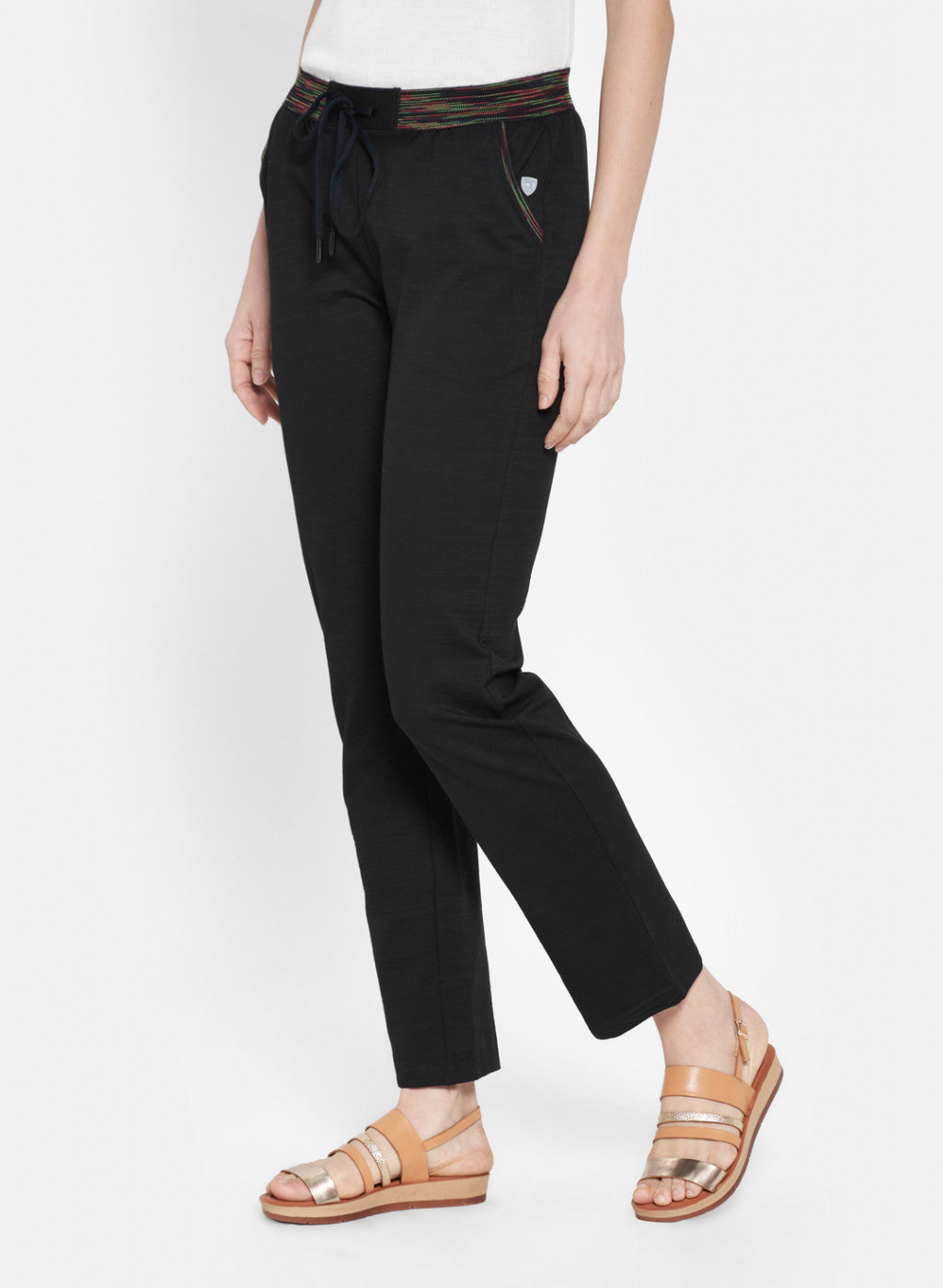 Womens Black Plain Lower