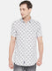 Mens White Printed Shirt