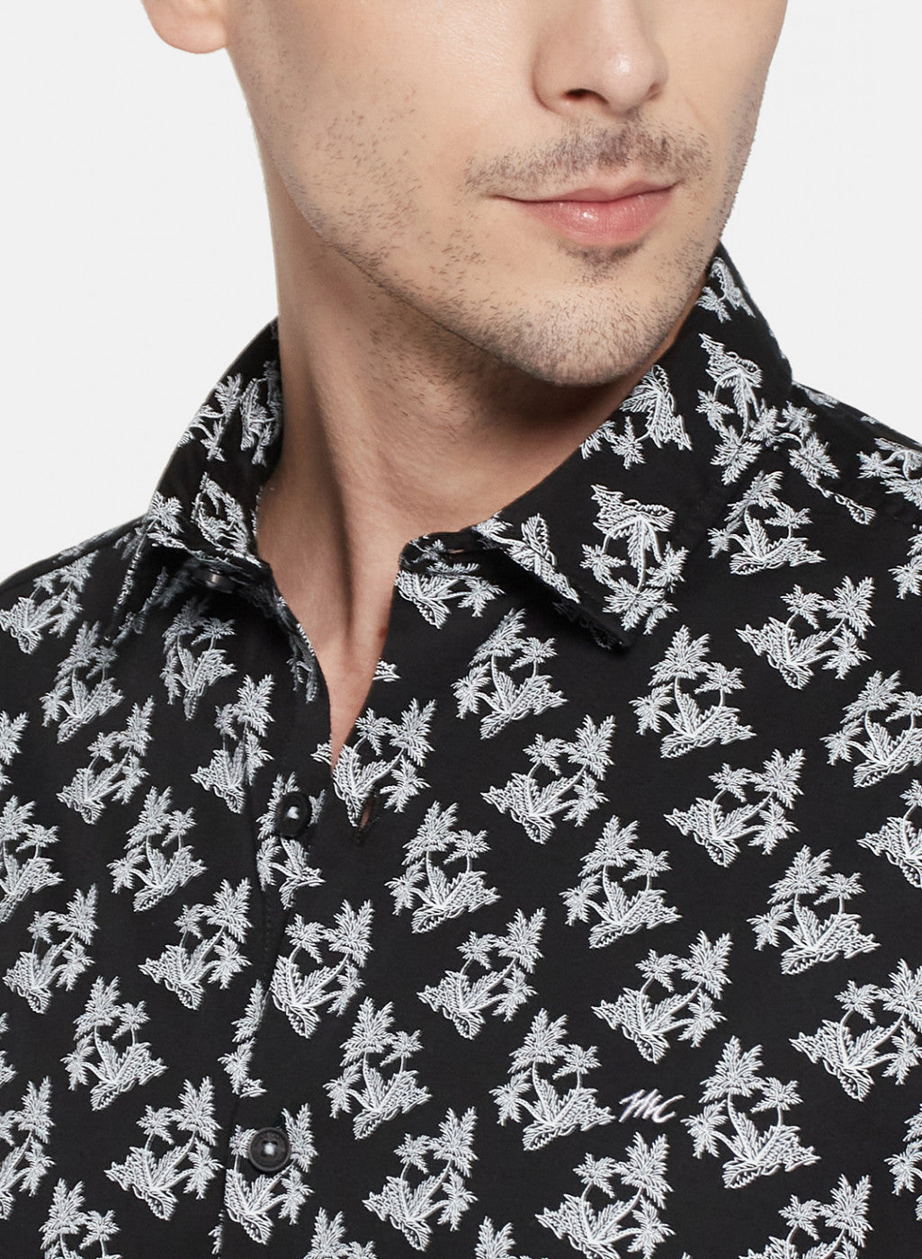 Mens Black Printed Shirt