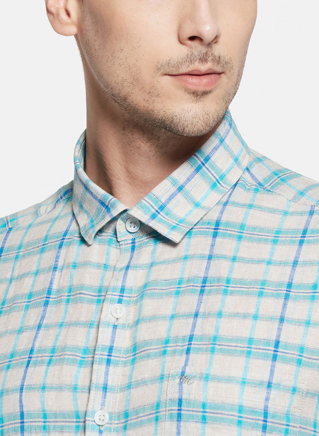 Mens Blue Check Shirt