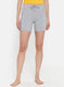 Womens Grey Plain Shorts